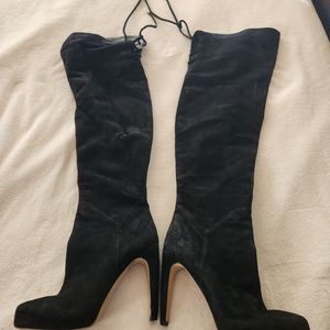Over the knee suede boots